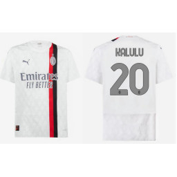 Youth 2023-24 AC Milan 20 - Kalulu Away White Authentic Jersey