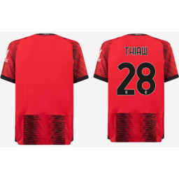 2023-24 AC Milan 28 -Thiaw Home Red And Black Authentic Jersey