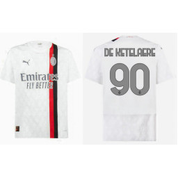 Youth 2023-24 AC Milan 90 - De Ketelaere Away White Replica Jersey