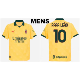 2025-2026 Ac Milan 10 - Rafa Leao Authentic Yellow Third Jersey