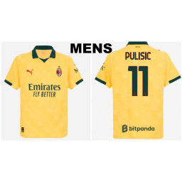 2025-2026 Ac Milan 11 - Pulisic Authentic Yellow Third Jersey