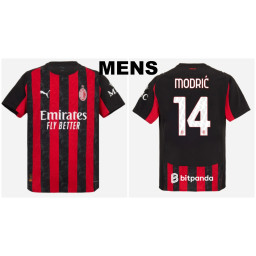 2025-2026 Ac Milan 14 - Modric Authentic Black and Red Home Jersey