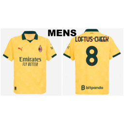 2025-2026 Ac Milan 8 - Loftus-Cheek Authentic Yellow Third Jersey
