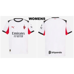 Womens Customize 2025-2026 Ac Milan Authentic White Away Jersey